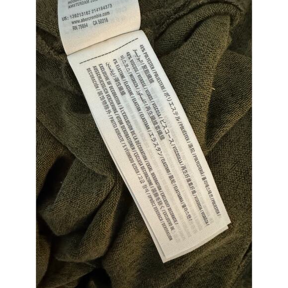Abercrombie Fitch Size Large Olive Green Long Sleeve Top Blouse MRSP $30 New NWT - Picture 5 of 5
